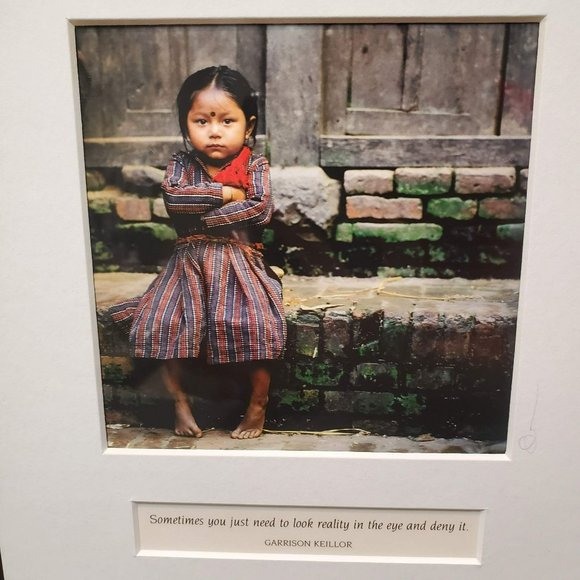 Emerson Matabele photography Matted Art Print Nepal Child Garrison Keillor Quote - Picture 4 of 7
